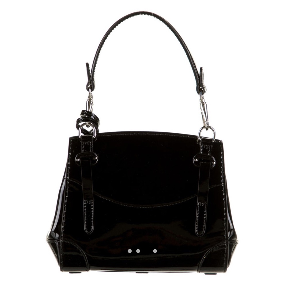 ***SOLD*** Ralph Lauren Ricky 18 Patent Leather Handle Handbag - Picture 4 of 7